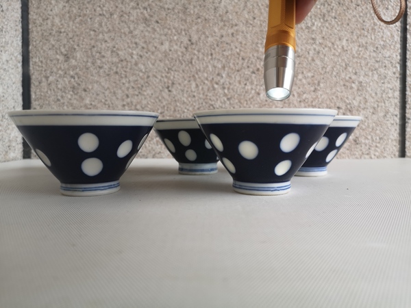 古玩陶瓷藍釉留白盞拍賣,當前價格260元