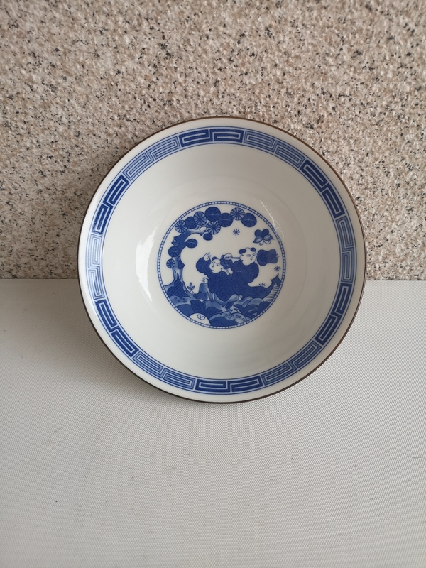 古玩陶瓷嬰戲紋青花碗拍賣,當前價格220元