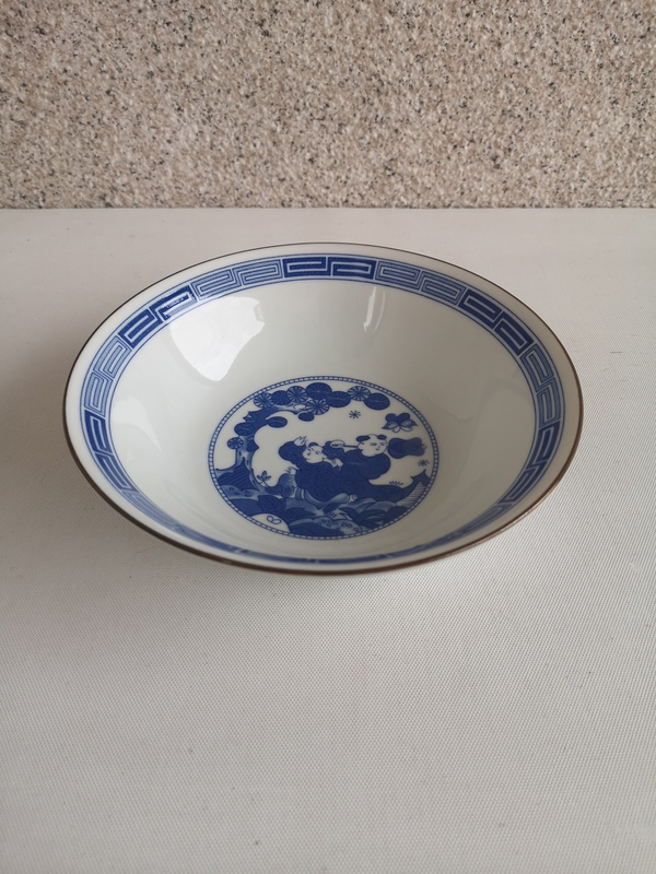 古玩陶瓷嬰戲紋青花碗拍賣,當前價格220元