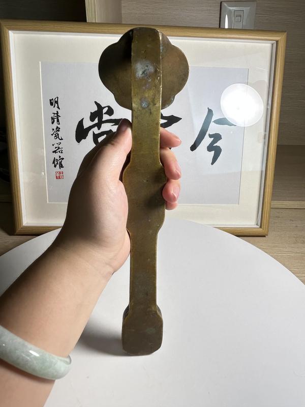 古玩雜項(xiàng)暗八仙紋 銅如意拍賣，當(dāng)前價(jià)格390元