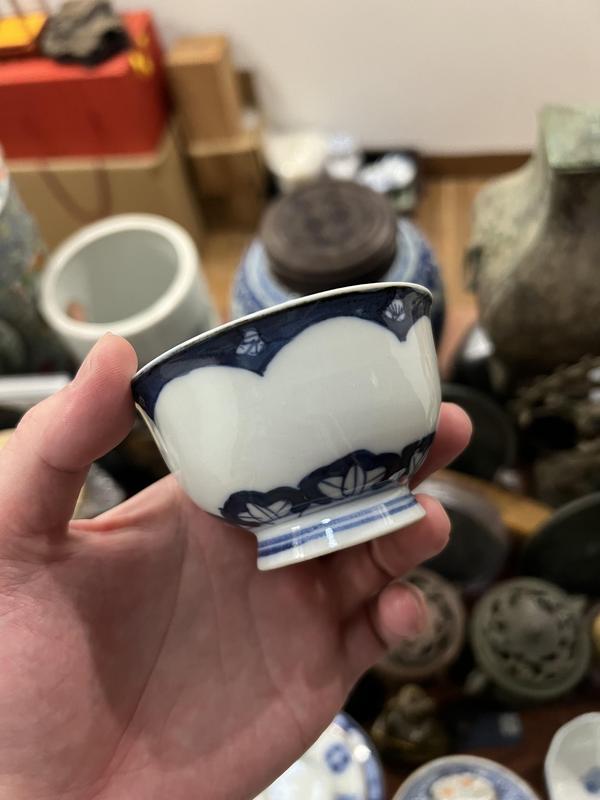 古玩陶瓷晚清青花杯拍賣,當前價格399元