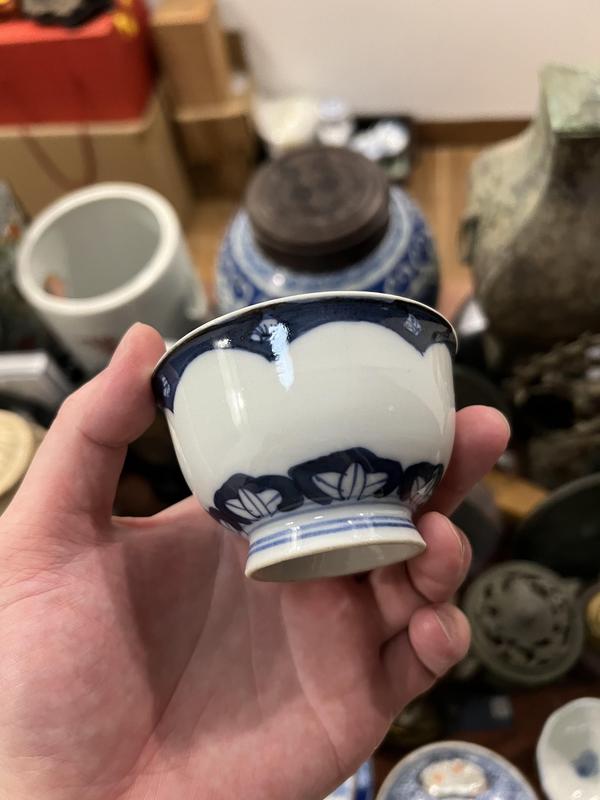 古玩陶瓷晚清青花杯拍賣,當前價格399元