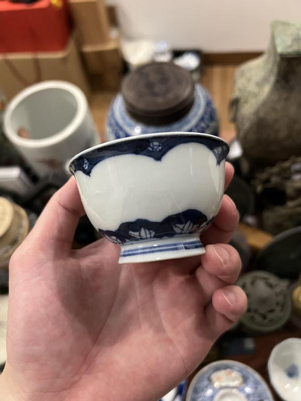 古玩陶瓷晚清青花杯拍賣,當前價格399元