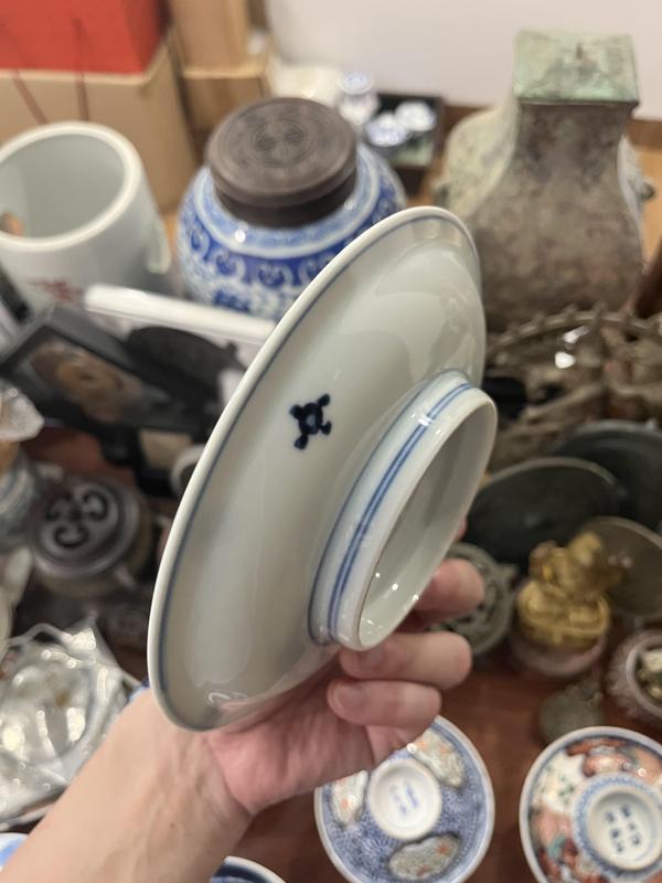 古玩陶瓷晚清人物松鹿紋青花盤拍賣,當前價格1399元