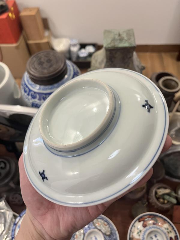 古玩陶瓷晚清人物松鹿紋青花盤拍賣,當前價格1399元