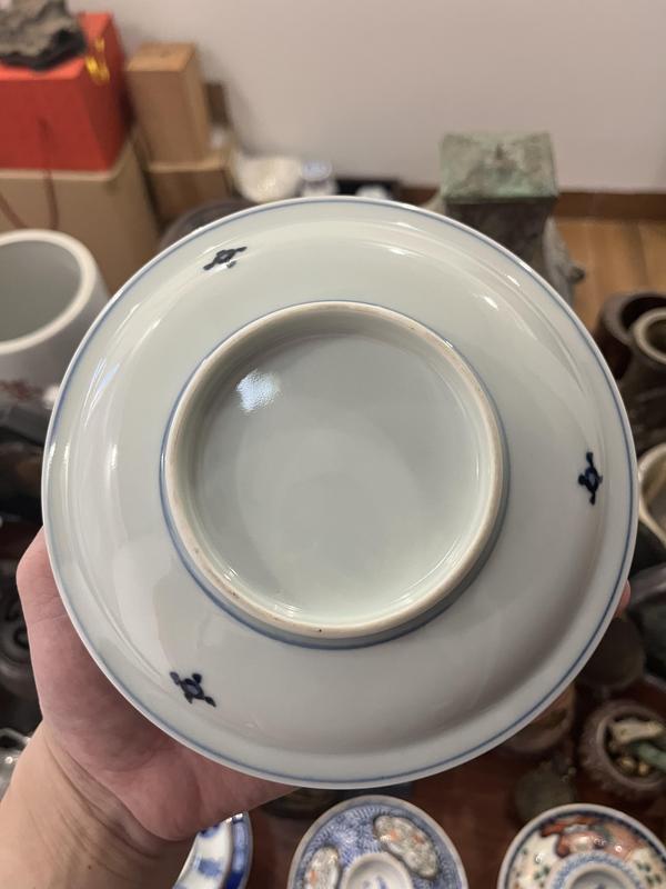古玩陶瓷晚清人物松鹿紋青花盤拍賣,當前價格1399元