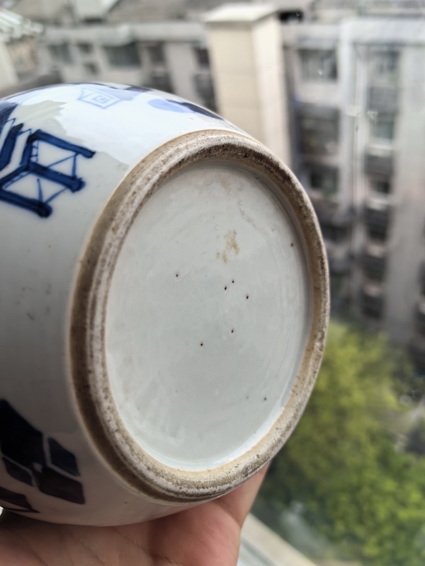 古玩陶瓷清晚期青花博古清供圖蓋罐拍賣,當前價格3680元