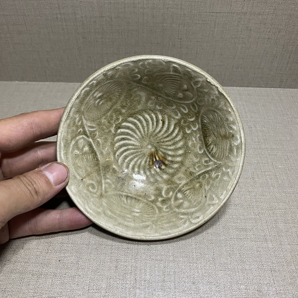 古玩陶瓷宋元耀州窯青釉碗拍賣,當前價格4680元