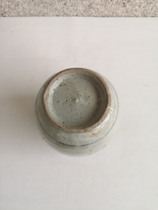 古玩陶瓷清早期吉語紋青花四系壺拍賣,當前價格678元