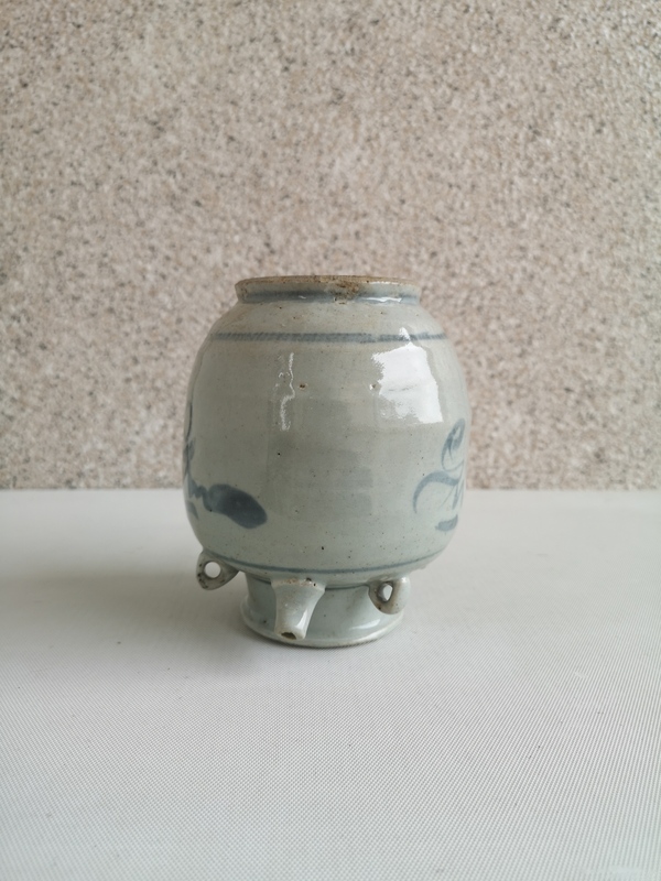 古玩陶瓷清早期吉語紋青花四系壺拍賣,當前價格678元