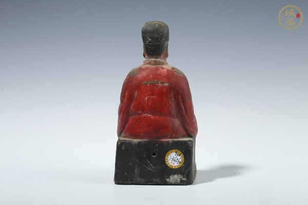 古玩雜項(xiàng)晚清·彩繪文官坐像真品鑒賞圖