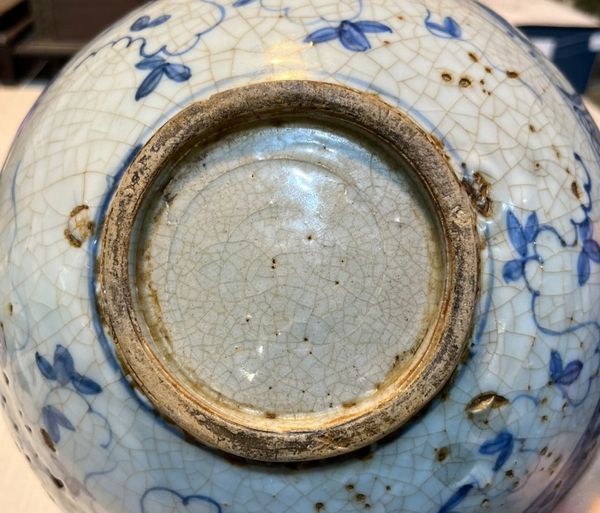 古玩陶瓷明晚清初期青花云鳳紋大碗拍賣,當前價格466元