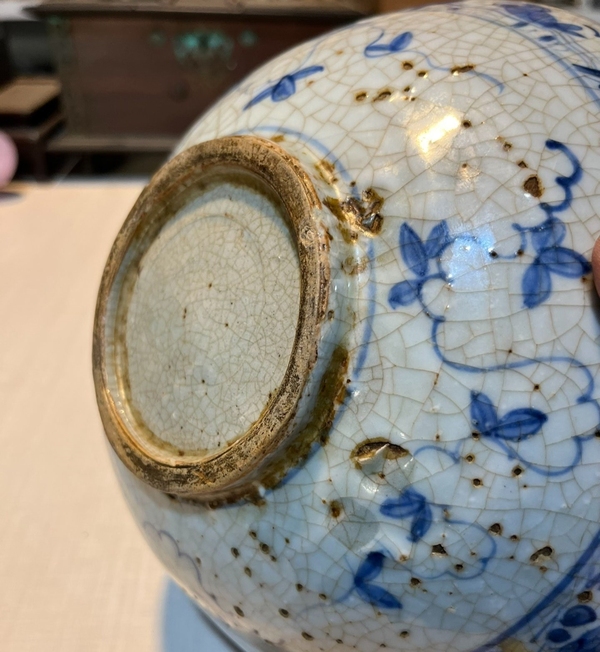 古玩陶瓷明晚清初期青花云鳳紋大碗拍賣,當前價格466元