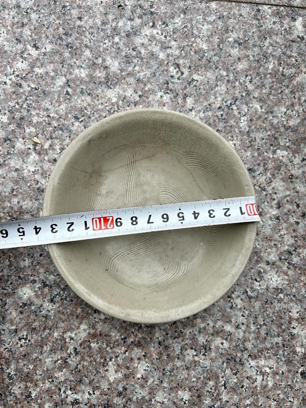古玩陶瓷元代 青白釉篦劃花卉紋折沿盤拍賣,當前價格222元