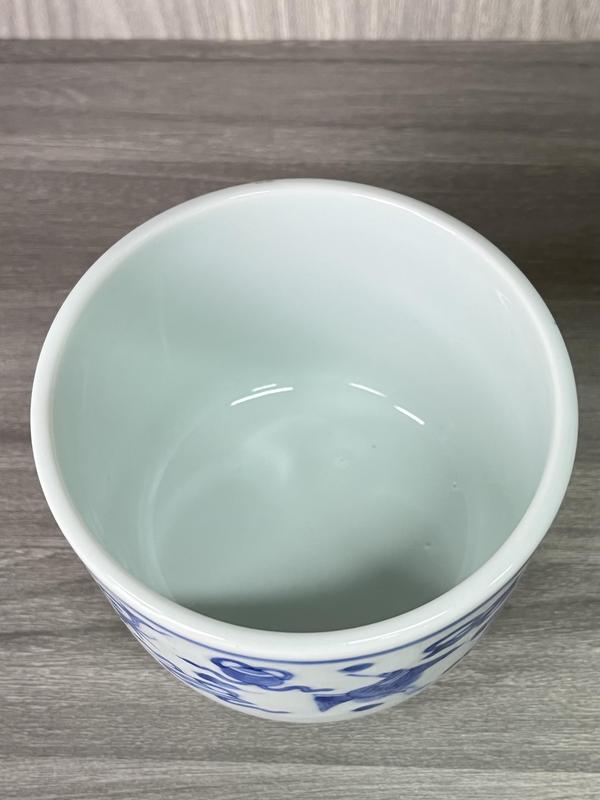古玩陶瓷晚清民國 鶴鳳暗八仙紋青花琴爐(文房器)拍賣,當前價格580元