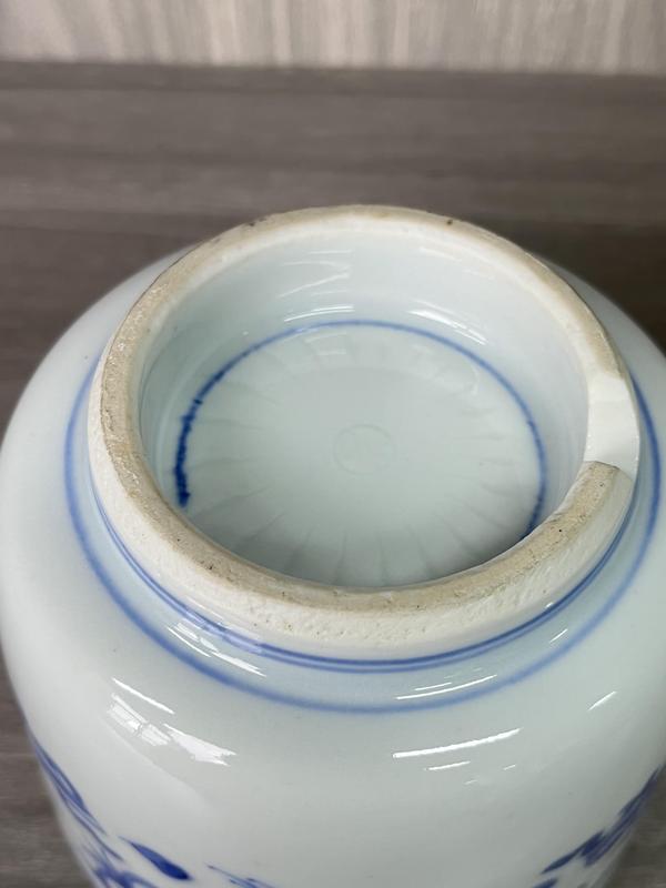 古玩陶瓷晚清民國 鶴鳳暗八仙紋青花琴爐(文房器)拍賣,當前價格580元