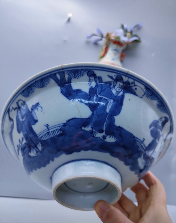 古玩陶瓷青花瓷福祿壽三星碗拍賣,當前價格290元