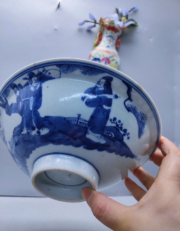 古玩陶瓷青花瓷福祿壽三星碗拍賣,當前價格290元