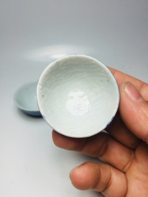 古玩陶瓷霽藍(lán)釉小杯一對拍賣,當(dāng)前價(jià)格299元