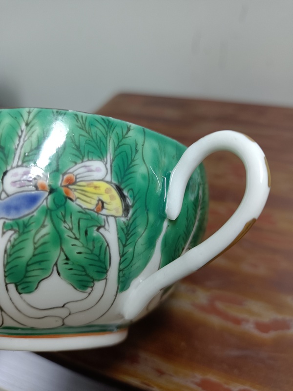 古玩陶瓷百財捧壽杯碟拍賣,當前價格788元