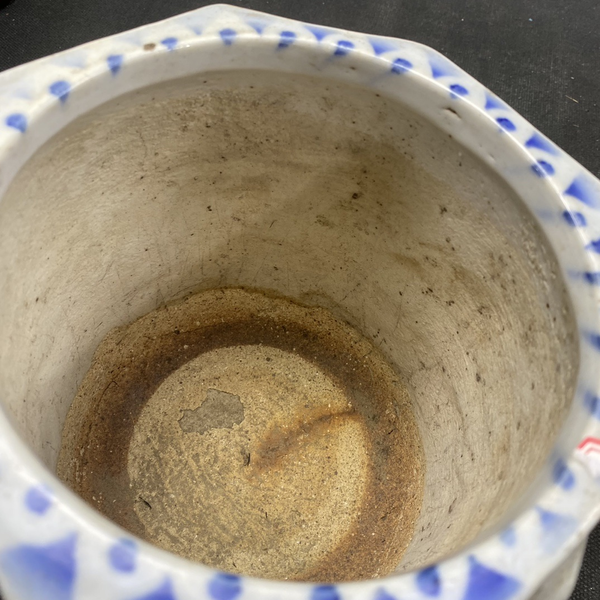 古玩陶瓷日本民國青花山水人物紋筆筒一對拍賣,當前價格299元