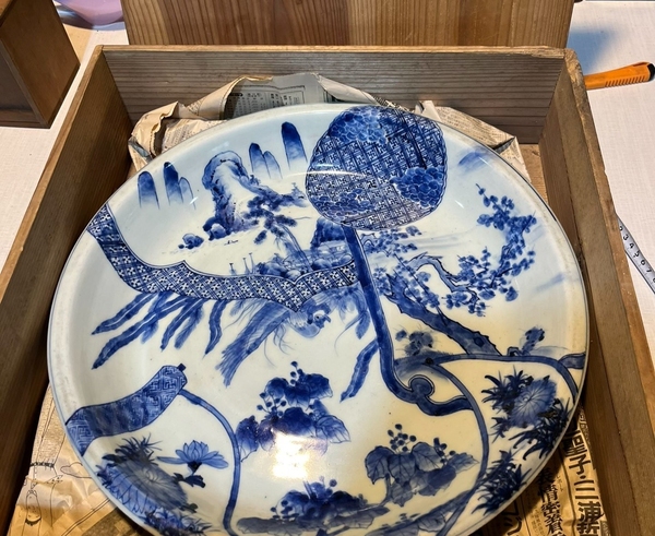 古玩陶瓷清晚期回流青花山水人物紋盤拍賣,當前價格1999元
