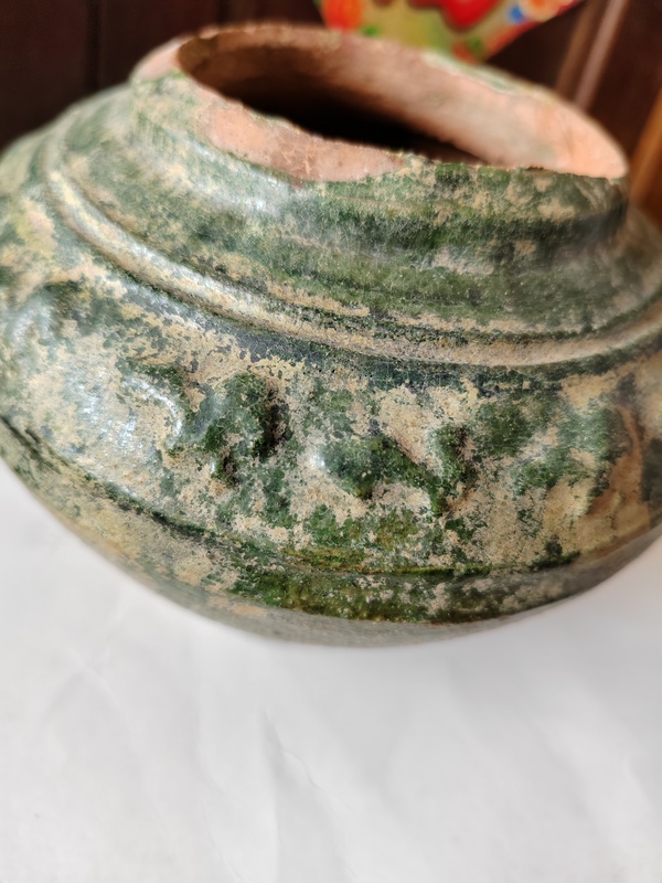 古玩陶瓷漢代綠釉罐拍賣,當前價格1796元