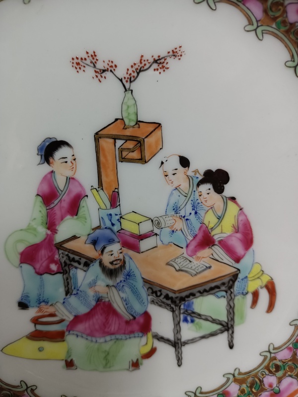 古玩陶瓷人物故事描金廣彩盤拍賣,當前價格1688元
