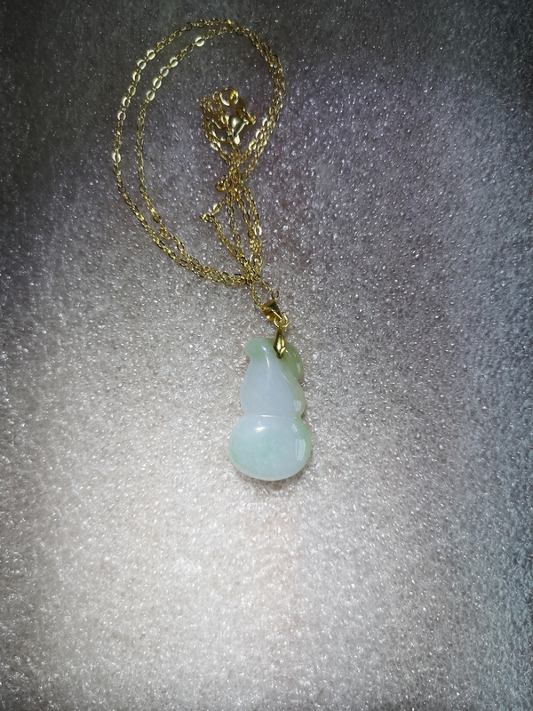古玩玉器天然翡翠“葫蘆”掛件拍賣,當前價格260元