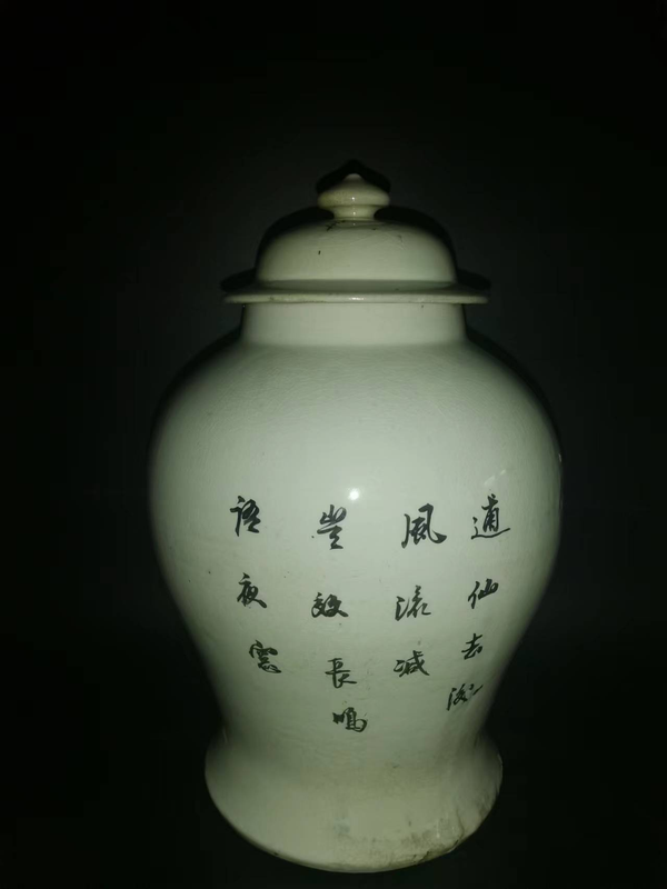 古玩陶瓷粉彩松鶴紋將軍罐拍賣，當(dāng)前價(jià)格9600元