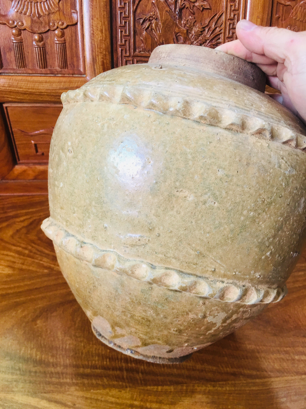 古玩陶瓷（館藏級(jí)）波浪釘青釉大罐（館藏精品）拍賣(mài)，當(dāng)前價(jià)格1888元