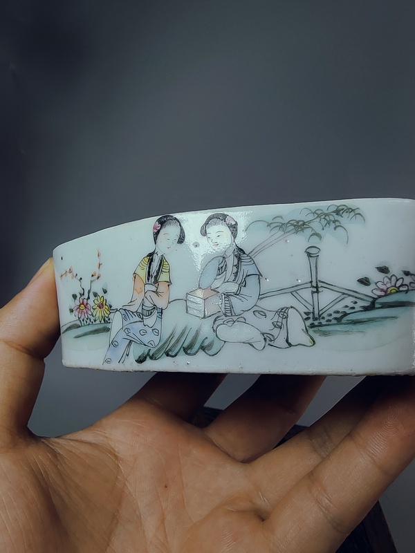 古玩陶瓷細(xì)路民國名家?粉彩仕女人物刨花缸拍賣,當(dāng)前價格1800元