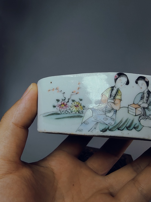 古玩陶瓷細(xì)路民國名家?粉彩仕女人物刨花缸拍賣,當(dāng)前價格1800元