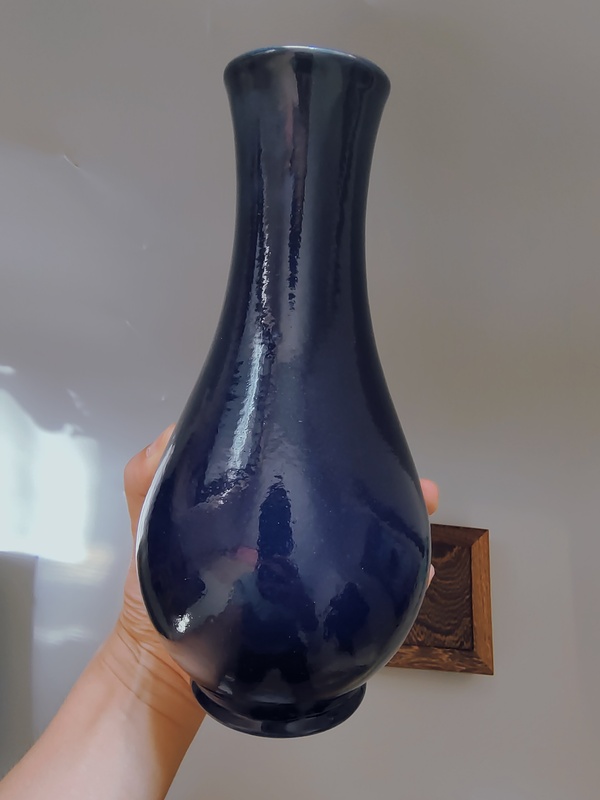 古玩陶瓷1959年?霽藍釉琵琶尊拍賣,當前價格930元