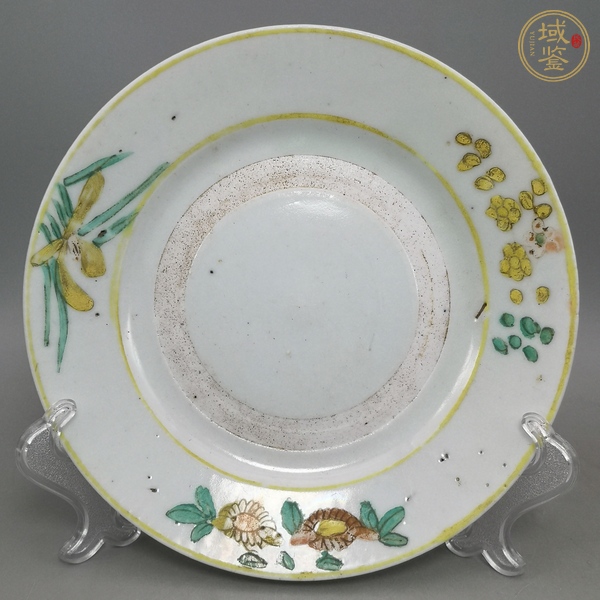 古玩陶瓷清晚·五彩花卉紋盤真品鑒賞圖
