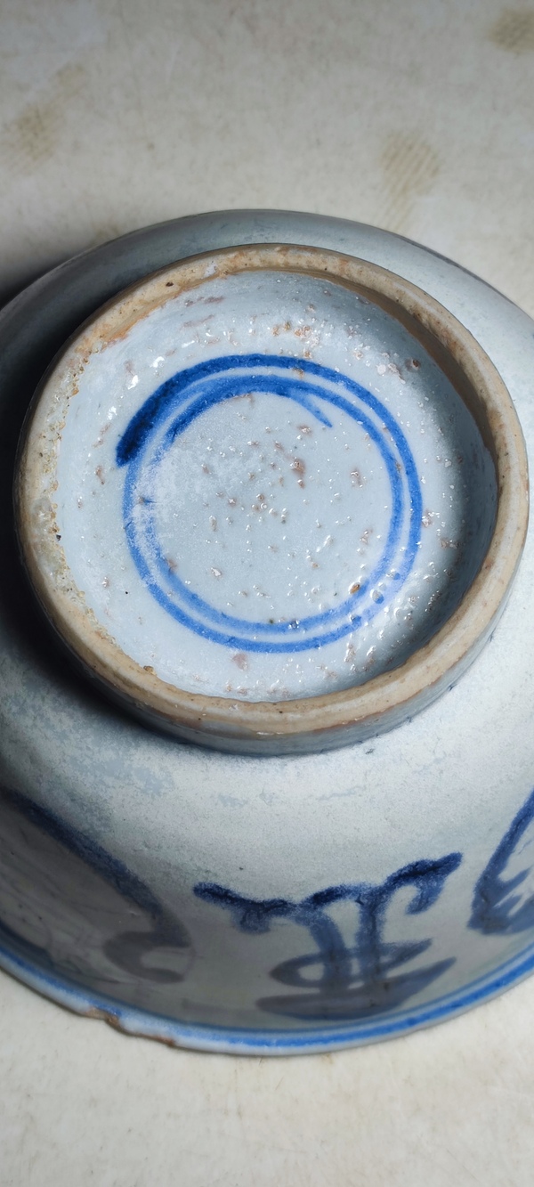 古玩陶瓷團嬰紋青花碗拍賣,當前價格1800元