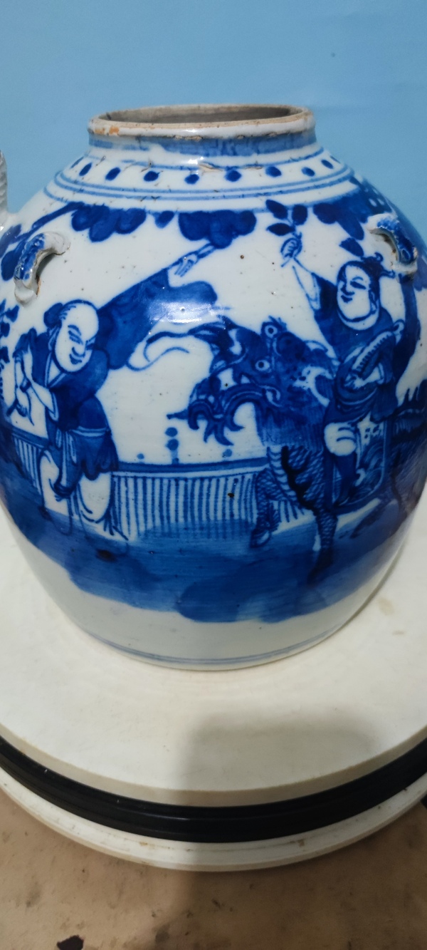 古玩陶瓷麒麟送子青花壺拍賣,當前價格2600元