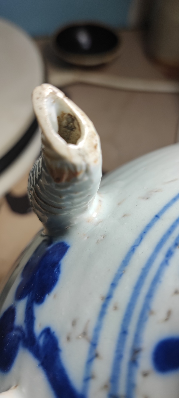 古玩陶瓷麒麟送子青花壺拍賣,當前價格2600元