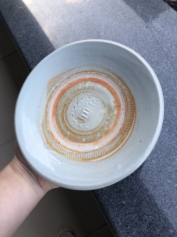 古玩陶瓷(明晚期)精品青白釉員字刻花盤拍賣,當前價格2888元