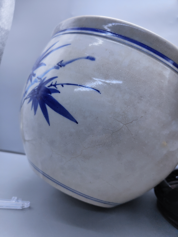 古玩陶瓷青花雙馬紋馬蹄尊拍賣,當前價格8600元