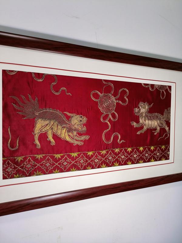 古玩雜項繡片 繡品 補子 獅子拍賣,當前價格980元