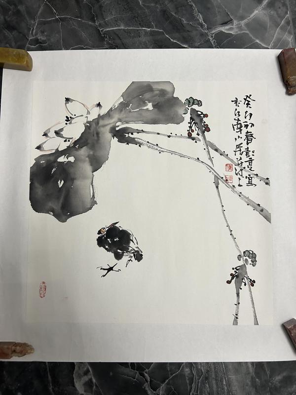 古玩字畫彭亮《水墨花鳥》拍賣，當(dāng)前價格550元