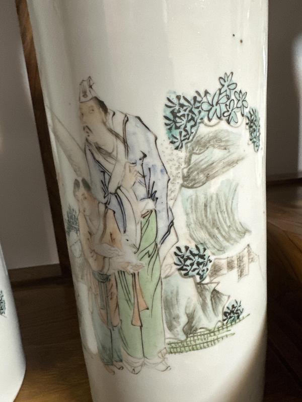 古玩陶瓷楊紫卿款右軍愛鵝彩繪帽筒拍賣,當前價格9850元