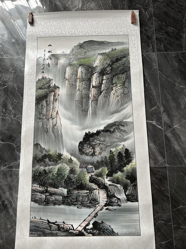 古玩轉(zhuǎn)賣(mài)蔣洪建老師精品寫(xiě)生《山水》拍賣(mài)，當(dāng)前價(jià)格0元