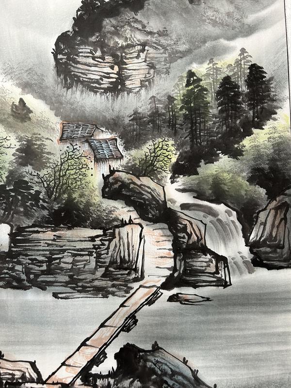 古玩字畫蔣洪建老師精品寫生《山水》拍賣,當(dāng)前價(jià)格788元