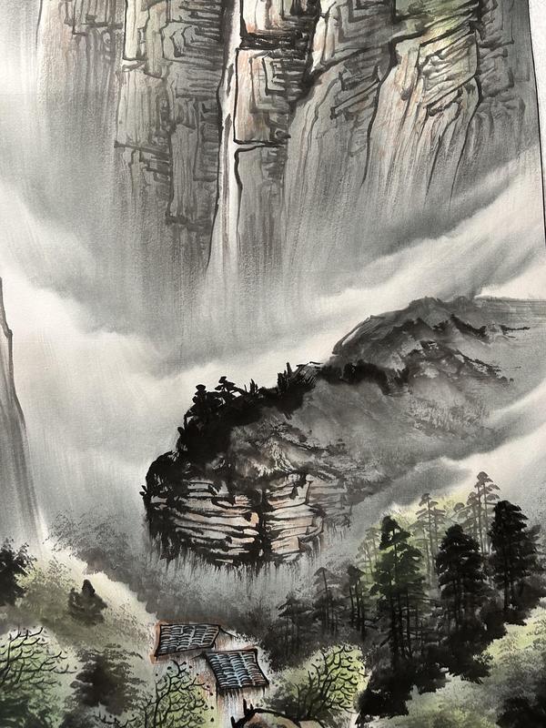 古玩字畫蔣洪建老師精品寫生《山水》拍賣,當(dāng)前價(jià)格788元