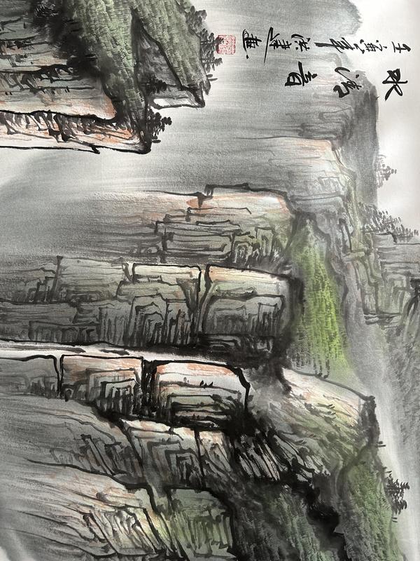 古玩字畫蔣洪建老師精品寫生《山水》拍賣,當(dāng)前價(jià)格788元