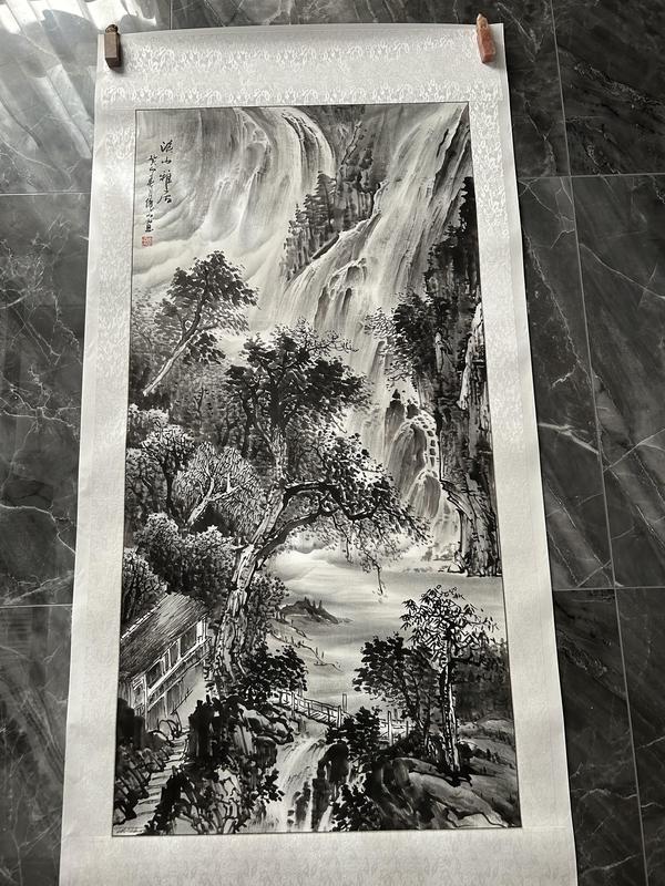 古玩轉(zhuǎn)賣(mài)李仙山老師精品寫(xiě)生《溪山雅居》拍賣(mài)，當(dāng)前價(jià)格0元