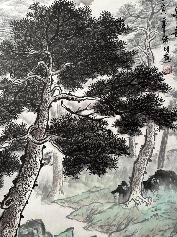 古玩字畫諸明老師精品寫生《山水》拍賣,當前價格850元