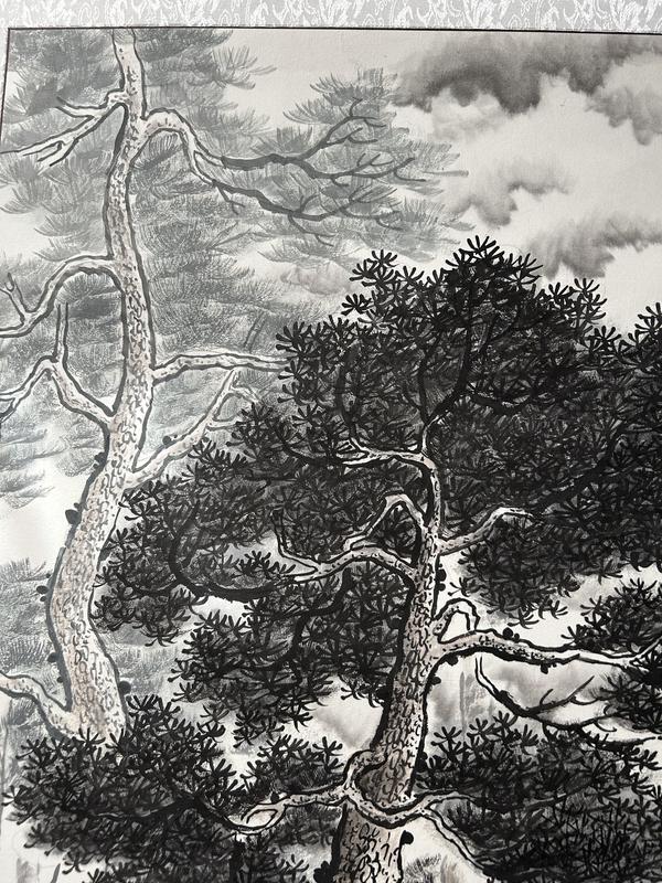 古玩字畫諸明老師精品寫生《山水》拍賣,當前價格850元